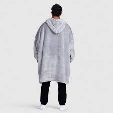Oversized Sherpa Fleece Blanket Hoodie with Eye Mask